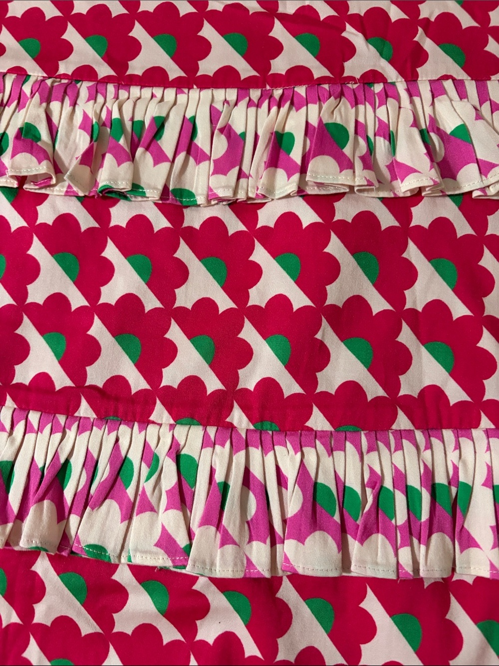Alden Day Pink & Green Printed Ruffle Casual Dress - Picture 5 of 10
